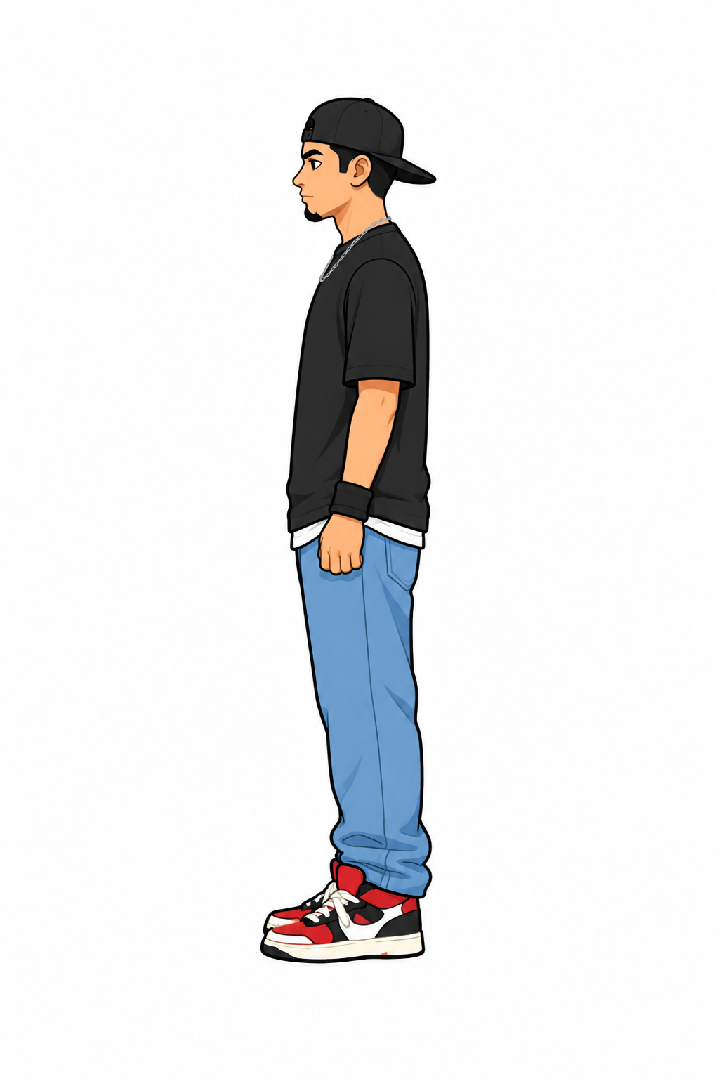Vista lateral del personaje